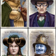 Illustration for article titled What if Bane, MODOK, and Dr. Doom were steampunk rapscallions?